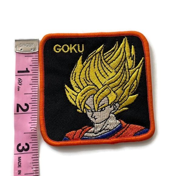 Goku Square Trucker Embroidered Sew On Patch - Picture 2 of 4